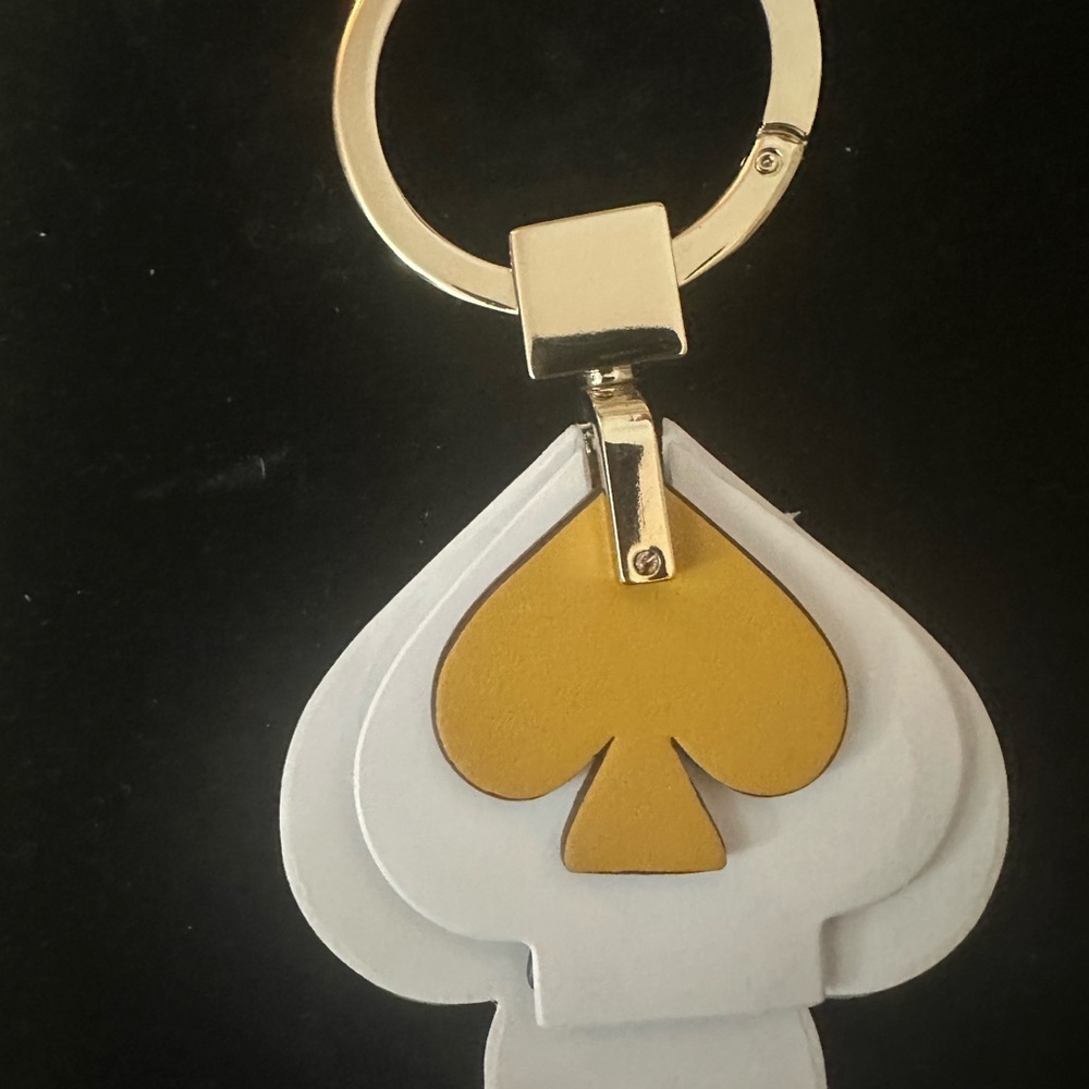 Kate Spade Heart Keychain & Bag Charm New W/ Gold, Burgundy & Blue Charms - Picture 12 of 13